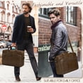 thumbnail image 4 of RAINSMORE Messenger Bag for Men 16 Inch Laptop Bag Leather Briefcase Vintage Crossbody Shoulder Office Computer Bag Retro College Satchel Bag for Work, Business, Brown, 4 of 8
