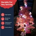 thumbnail image 5 of PREXTEX 23-Inch Mini Pink Flocked Christmas Tree with LED Lights, Ornaments, and Gifts - Small Tabletop Christmas Tree with Snowy Branches, Warm White Lights, Indoor or Outdoor Holiday Decor, 5 of 7