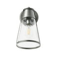 thumbnail image 4 of Robert Stevenson Lighting Jaxon - Metal and Seedy Glass Outdoor Wall Sconce, Brushed Nickel, 4 of 5
