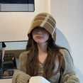thumbnail image 3 of CoCopeanut Bucket Hats Women Panamas Winter Thicken Knitting Warm Basin Caps Korean Style Students All-match Folding Womens Stylish Retro, 3 of 6