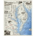 thumbnail image 1 of National Geographic Maps Shipwrecks of Delmarva Wall Map, 1 of 1