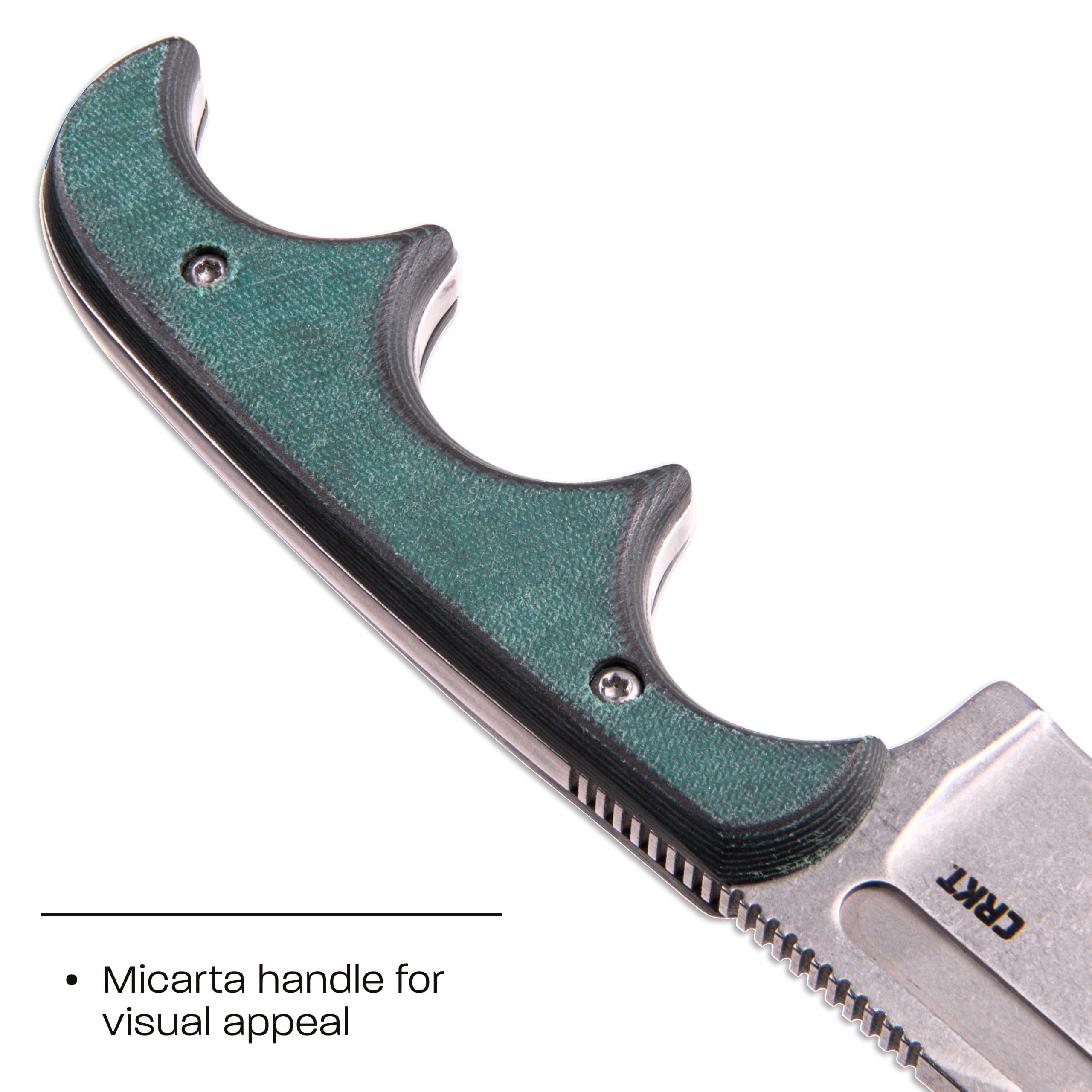 CRKT Minimalist Spear Point Outdoor Survival Fixed Blade Knife with Sheath: Stainless Steel Plain Edge Blade, Micarta Handle, 2396
