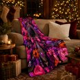 thumbnail image 3 of Floral Design with Ornate Mirror and Pumpkins Warm Flannel Blanket for Sunroom and Reading Nook, Art Lovers Autumn Celebration Gift, Festive Home Decor, 3 of 9