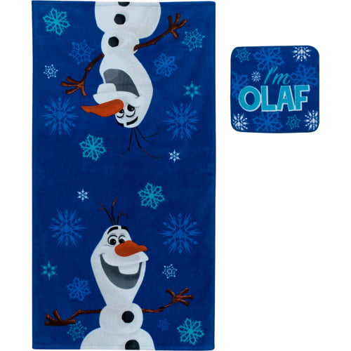 Brand new Disney Frozen Olaf 2pc Set Towel & Washcloth 