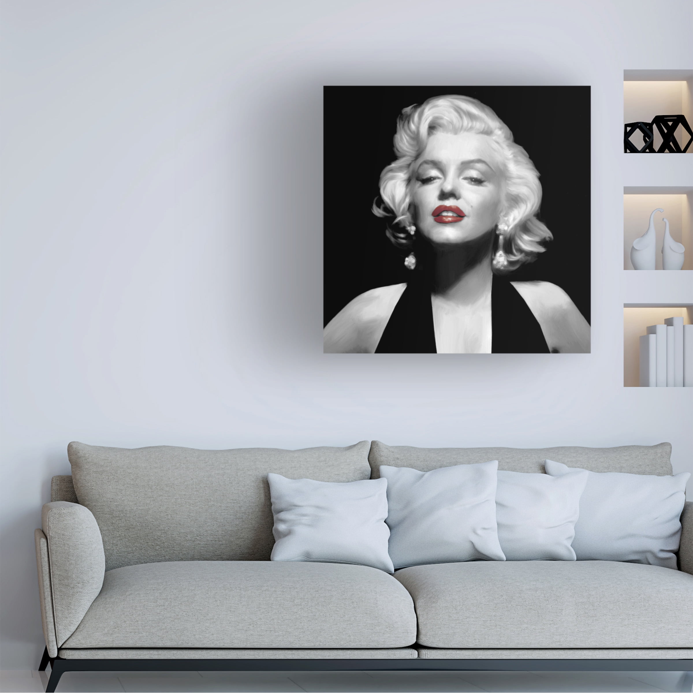 Trademark Fine Art Chris Consani Halter Top Marilyn Red Lips Canvas Wall Art - 35x35