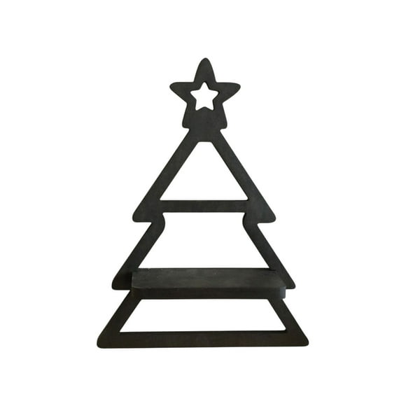 Christmas Tree Decorations Tree-Shaped Wooden Wall Shelf Holiday Bedroom Organizer Display Mantel Small Christmas Tree