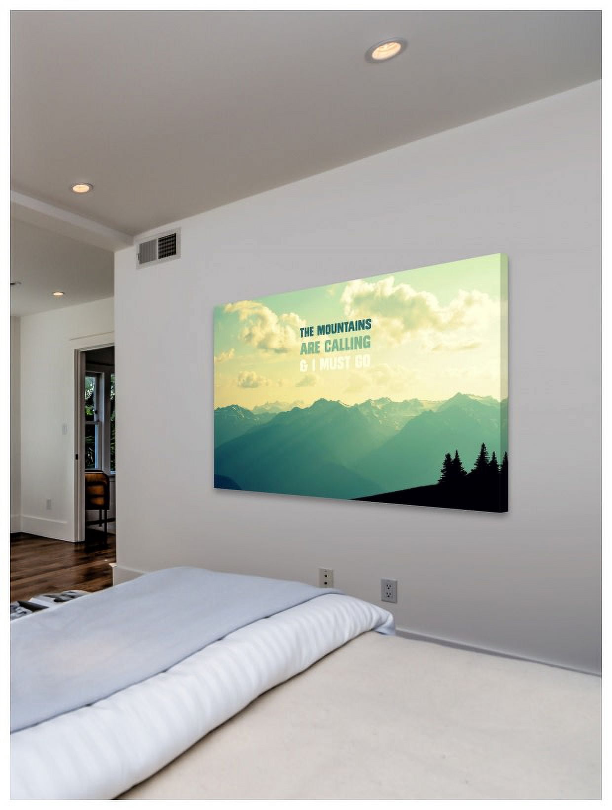 Marmont Hill "The Mountains Text" by Robert Dickinson Painting Print on Canvas