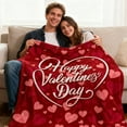 thumbnail image 5 of Meggemo 39.4x51.2 Inch Valentine's Day Heart Blanket Soft Warm Throw Blanket for Sofa Bed Chair Indoor Home Use Adds Sweet and Cozy Atmosphere Perfect for Couples Cuddling, 5 of 7