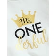 thumbnail image 6 of Infant Baby Boy My First Birthday Outfits 6 12 18 Months Crown Letter Print Long Sleeve Sweatshirt + Trousers 2Pcs Clothes Set, 6 of 8