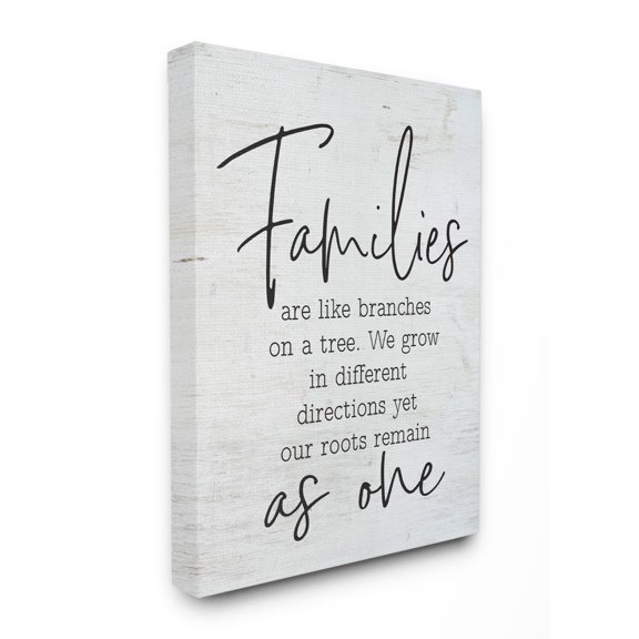 Stupell Industries As One Home Family Inspirational Word On Wood Texture Design Canvas Wall Art by Lettered and Lined