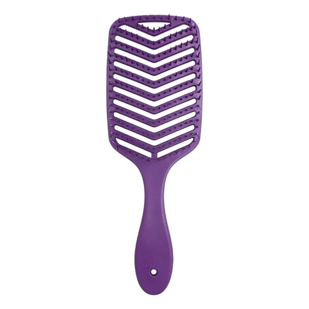 Cepillo de pelo curvo duradero Secado por soplado húmedo y seco Reduce el encrespamiento del cuero cabelludo Cepillo Morado oscuro Sunnimix cepillo para desenredar el cabello