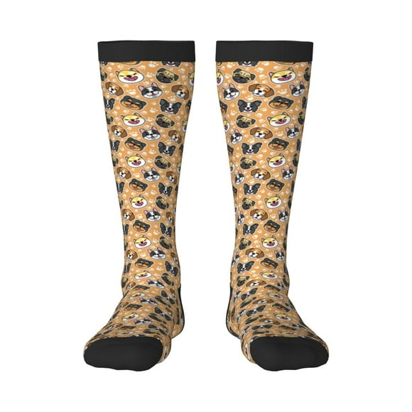 KLL Cute Dogs Head Print Women's Men's Ankle Socks 1-pack Casual Athletic Socks for Unisex Adult Moisture-Wicking Socks for Daily Wear/Running/Sport