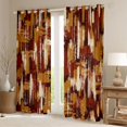 thumbnail image 2 of Manfei Mid Century Oil Painting Blackout Curtains, Brown Beige Ombre Curtains Pack of 2 (42x84 Each), 2 of 6