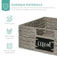 thumbnail image 6 of Best Choice Products Set of 4 13in Woven Water Hyacinth Pantry Baskets w/ Chalkboard Label, Chalk Marker - Gray, 6 of 8
