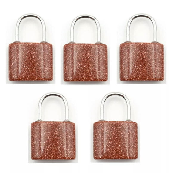 HOOUN 10pcs Gold Sand Stone Gems Lock Pendants Prism Magic