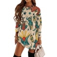 thumbnail image 1 of Punk Motif Tatouage Design et Illustration Robes à Manches Longues Robe d'Été Femme, 1 of 4
