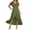 Army Green, variant on Women's Surplice V-Neck Maxi Dress Short Sleeve Wrap Front High Low Hem Casual Party Dress,3XL