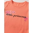 thumbnail image 3 of Toddler Baby Girl Clothes Long Sleeve Letter Tops Printed Pants Outfits Set Orange 18-24 Months, 3 of 6