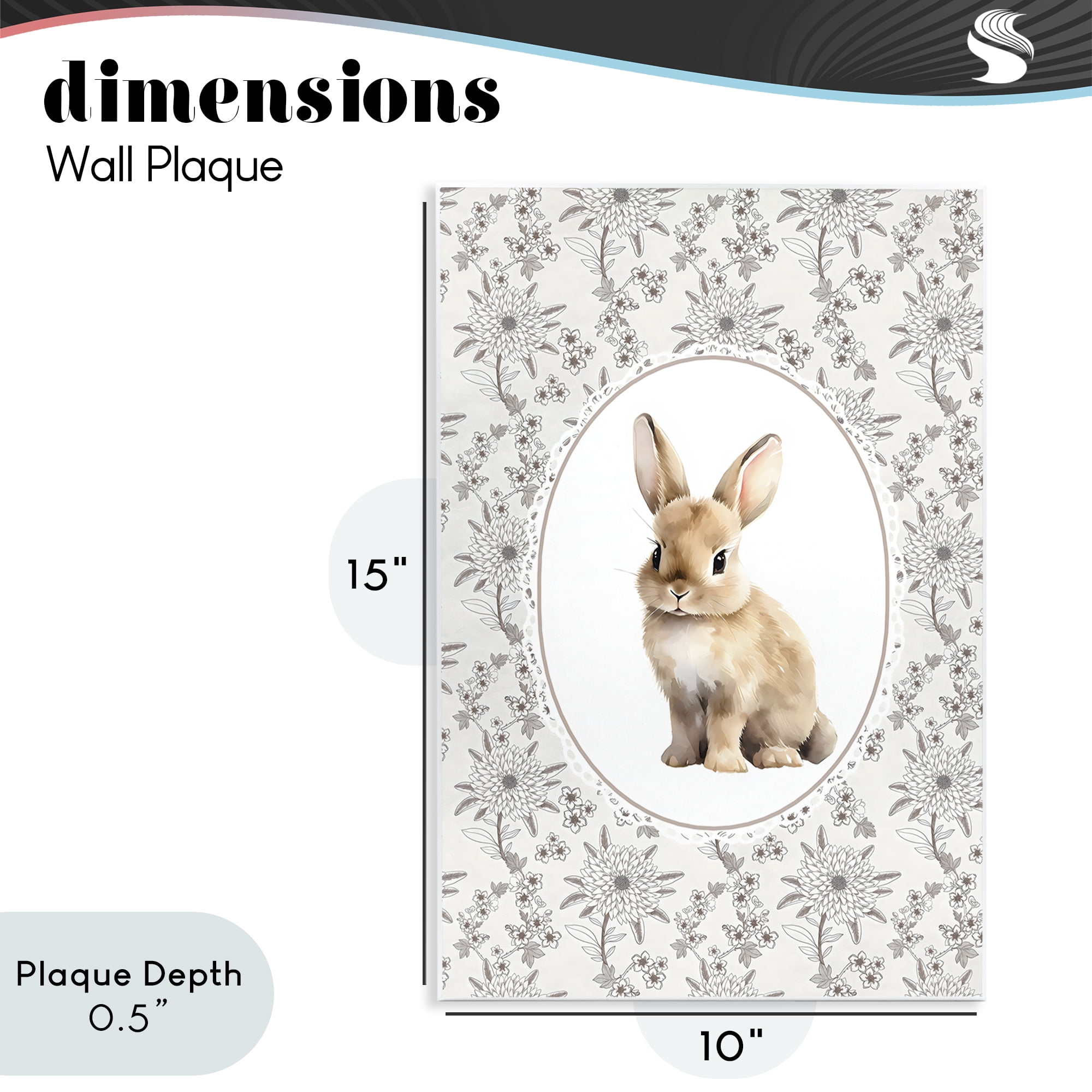Stupell Industries Mauve Botanical Bunny Wall Plaque Art, design by Ink Drop Loft
