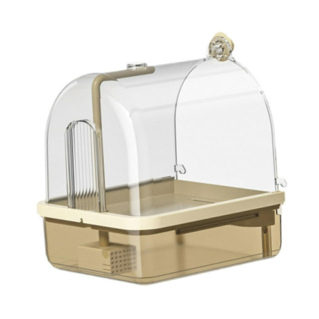 Caja de baños de pájaros colgantes Budgerigar Canary Tortbirds pequeños pájaros loro bañera café