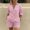 Pink, variant on PUMXQ Women Gingham Plaid 2 Piece Matching Short Set Collared Half Button Rollable Long Sleeve Shirt Loose High Waist Shorts with Side Pockets Casual Summer Lounge Sleepwear Outfits Black L