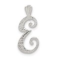 thumbnail image 1 of 925 Sterling Silver Dainty Letter E Initial Name Monogram Floating Open Chain Slide Pendant Necklace Charm, 1 of 5