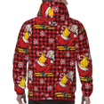 thumbnail image 7 of Naloa Vintage Santa Skiing Red Plaid Men's Casual Hooded Collar Drawstring Hoodies Pullover Sweatshirts Casual Long Sleeve Shirts-4X-Large, 7 of 7