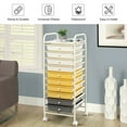 thumbnail image 2 of Vebreda 10 Drawer Rolling Storage Cart Organizer,Scrapbook Paper Office School,Yellow, 2 of 10