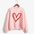 thumbnail image 2 of WEAIXIMIUNG Chandail en Molleton pour Femmes Veste Sans Capuche Imprimé Cœur Pull pour Femmes Chandail en Molleton Imprimé Haut Chandail en Molleton à Manches Longues Blouse Pull Tempérament Blouse Décontractée, 2 of 3