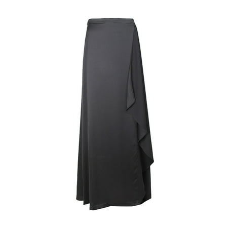 Adrianna Papell Mid Waist Slit Side Elastic Waist Draped Crepe Shirt-BLACK / 4