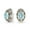 Light-Blue, variant on Womens Two-Tone Bali Style Aqua Blue Oval Clip-On Earrings with Simulated Aquamarine CZ