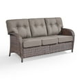 thumbnail image 3 of OPOHORO 75" Outdoor Wicker Patio Sofa with T Shape-Back Cushions and 5" Thick Foam, for Porch or Backyard, Gray, 3 of 9