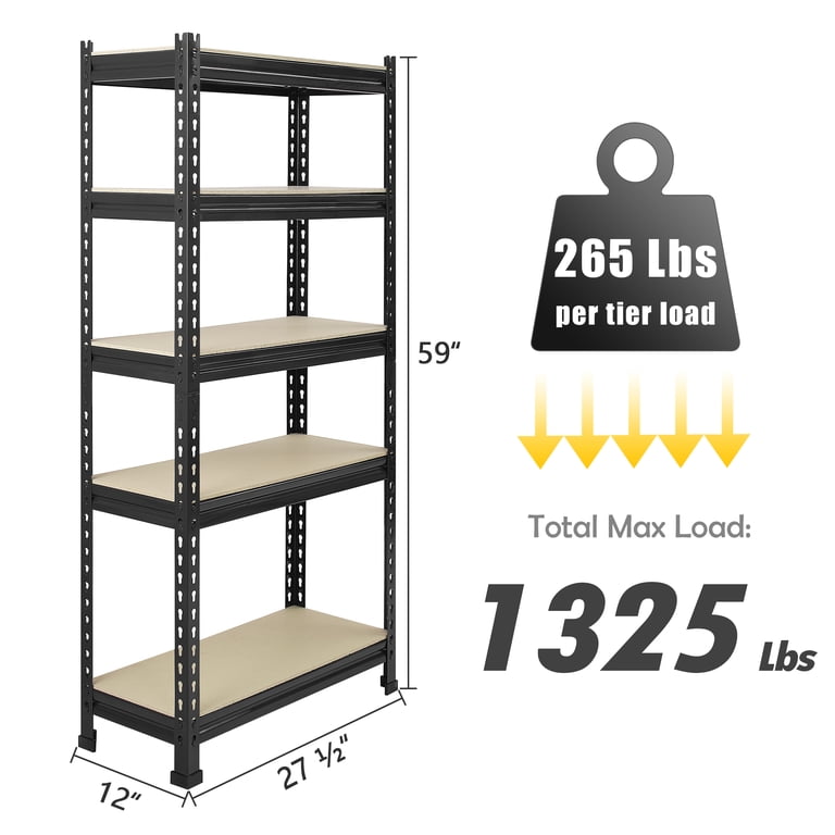TrumanPick 5-Tier Metal Storage Shelves, 1325 lbs Capacity photo 3