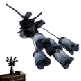 thumbnail image 2 of Halloween Roses Artificial Flowers, Dark Gray Silk Rose Buds, Gothic Faux Rose Bouquet, Black Themed Silk Flower Stems, Halloween Decorative Floral Sprigs Halloween Party Home Decorations, 2 of 5