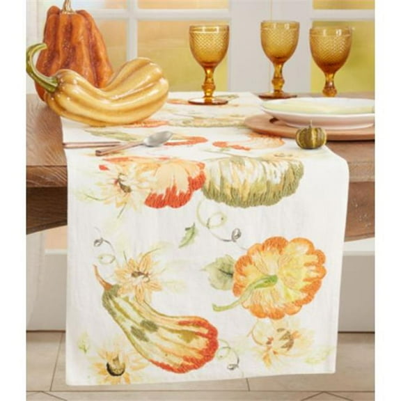 Saro Lifestyle Pumpkins Design Table Runner - 16"x72"