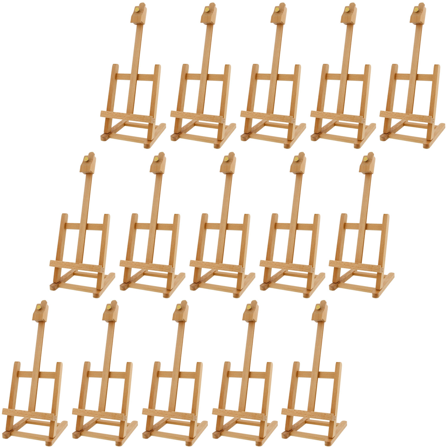 U.S. Art Supply 16" Mini Tabletop Wooden H-Frame Studio Easel (Pack of 12) - Artist Beechwood Painting and Display Easel