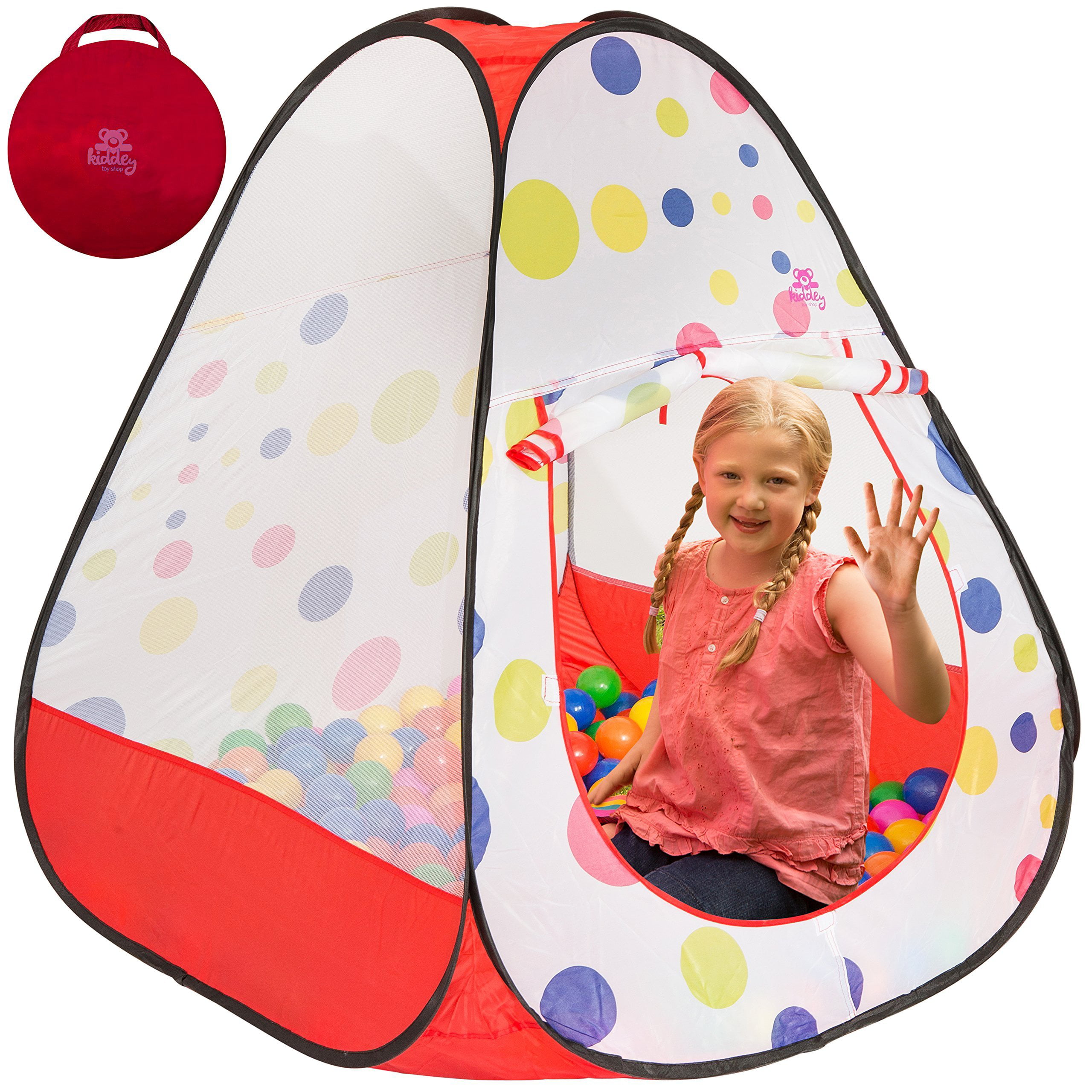 Promotes Creativity Kiddey Kids Play Tent with Convenient Carry Case for Easy Storage and Travel Pops Up no Assembly Required Imagination Early Learning Great Playhouse Tent for Indoor/Outdoor 
