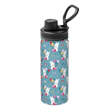 

Ocsxa Rabbit And Rainbow Print 18oz Stainless Steel Water Bottle Unisex Water Bottle Insulated Sports Water Cup Flask for Cold Water Drinks/Sports/Travel/Car/School