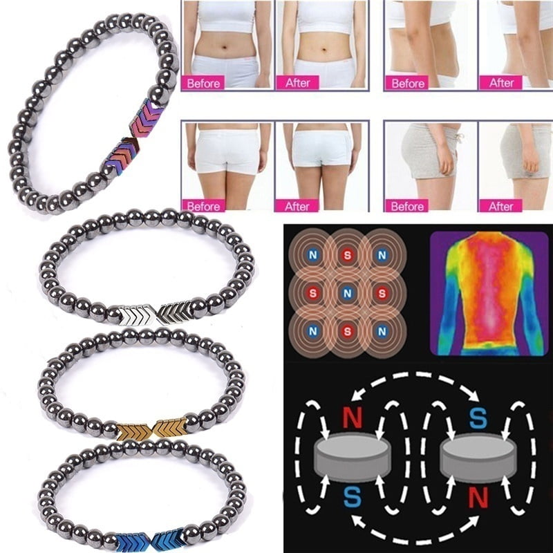 Hematite magnetic bracelets for weight loss hot sale
