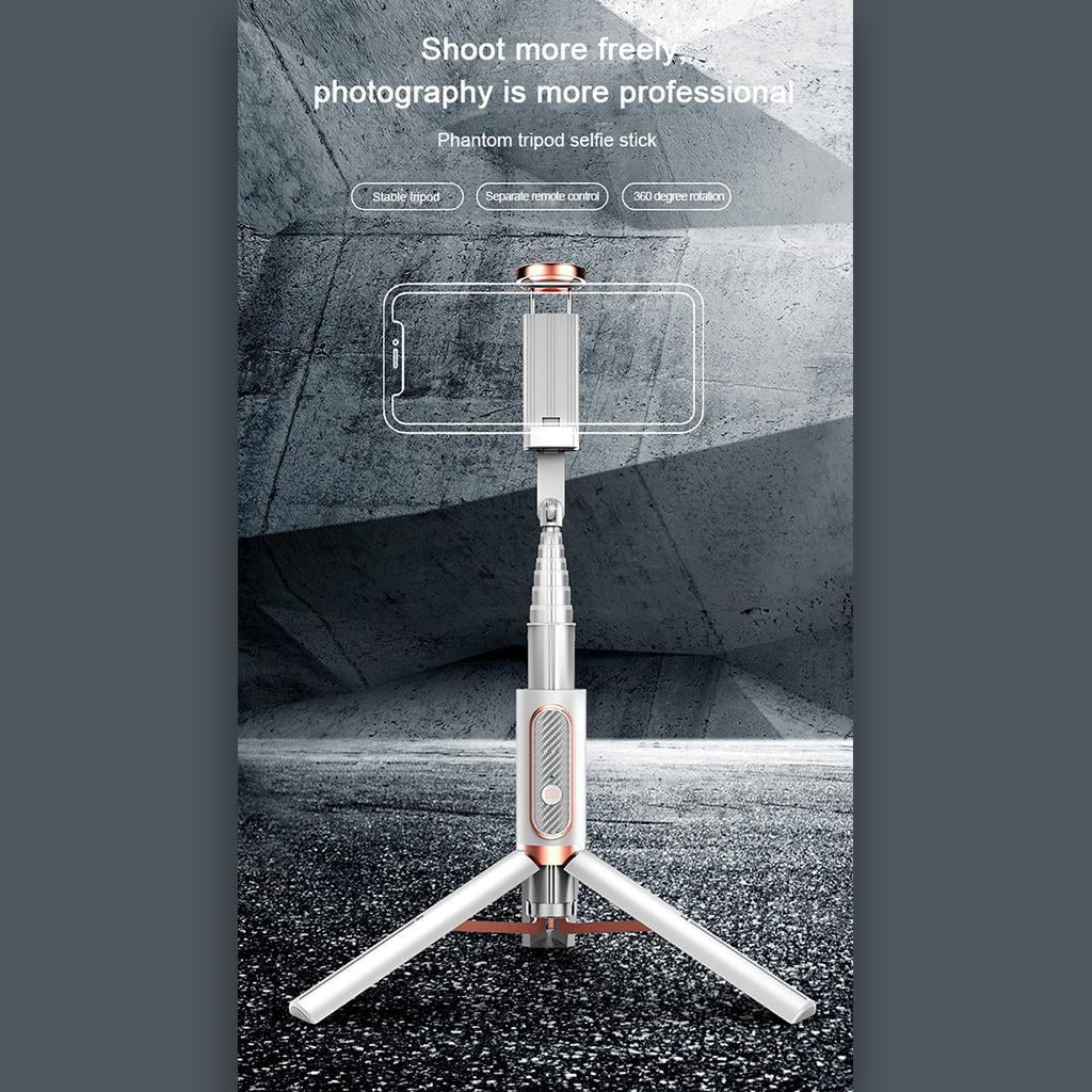 Portable Selfie Stick for Smartphone with Extendable Phone Selfie Stick and Tripod, Remote 360°Automatic Rotation