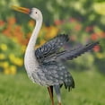 thumbnail image 5 of Set of 2 44" Tall Blue & White Metal Egret Garden Figurines, 5 of 6