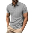 thumbnail image 2 of COSFO Short Sleeve Men's Polo Shirts Collared Casual Tops Jacquard Loose Pullover Mens Classic T-Shirt, 2 of 6