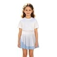 thumbnail image 4 of lnmuld Wide Waistband Color Block Pleated School Casual Skirt Layered A Line Flared Skirt Blue,3-4 Years, 4 of 9