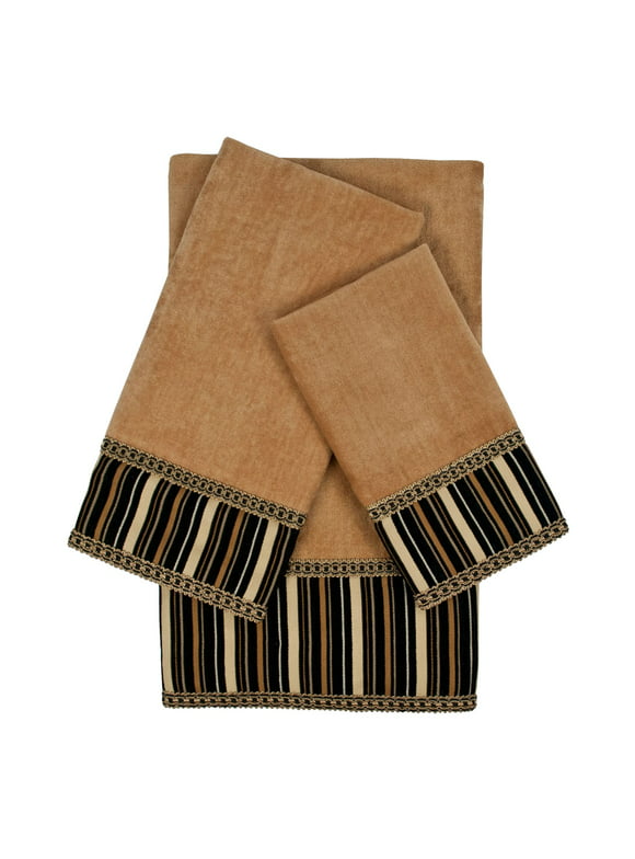 Sherry Kline  Crandon Stripes Nugget Decorative Embellished Towel Set