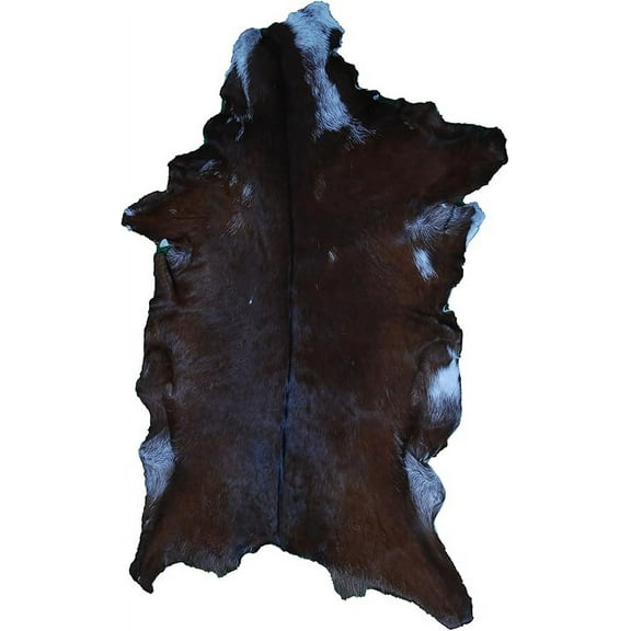 Brown and White Goat Hide Rug | Soft Hair-On Leather Goat Skin for Elegant Interior Accents