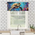 thumbnail image 3 of Teal Turtle Curtains Valances for Home Decor Ocean Themed Underwater Coral Tropical Fish Window Treatment for Living Room Bedroom Bathroom 54 by 18 in, 1 Panel, 3 of 6