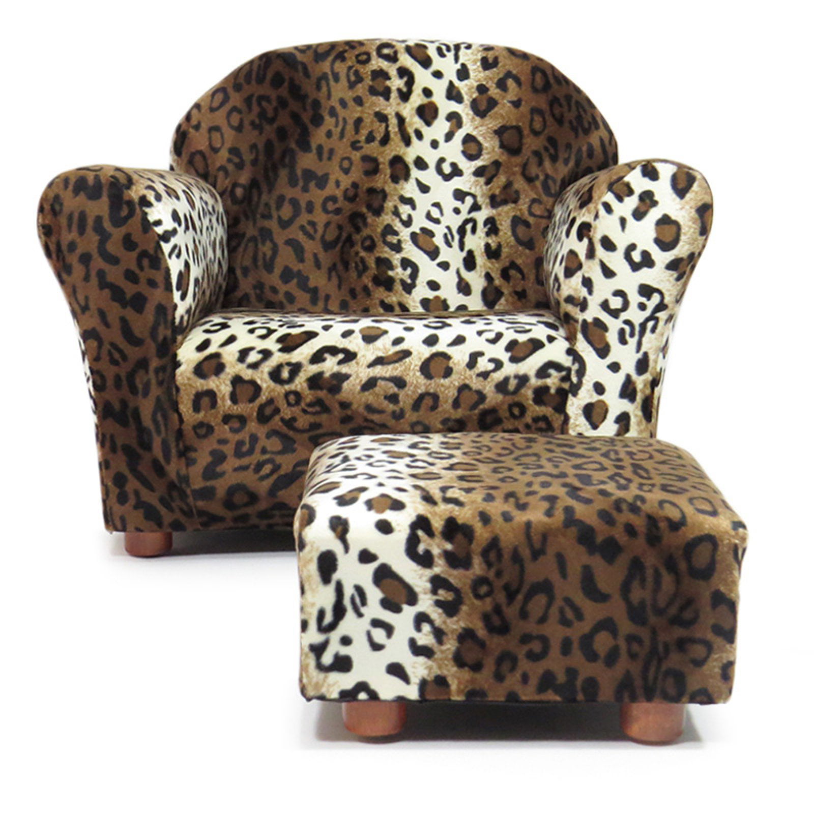 Leopard Keet Roundy Faux Fur Childrens Sofa 