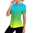 thumbnail image 2 of Stichou Women's Short Sleeve Workout Tops Athletic UPF50+ Sun Shirts Gym Hiking Running Yoga 2026 Summer Spring Clothes Army Green S, 2 of 3