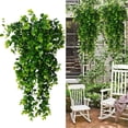 thumbnail image 1 of Plantas colgantes artificiales de 2 paquetes | Decoración mural de hojas falsas | 29,9 pulgadas de largo, 1600 hojas, vegetación realista | Enredadera plástica impermeable | Estantería de oficina, 1 of 6