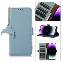 Tarise iPhone 14 Pro Max Case 6.7 inch, Genuine Leather Card Holder RFID Blocking Shockproof Magnetic Kickstand Luxury Business Case Cover fit for Apple iPhone 14 Pro Max 2022 for Men Women, Blue